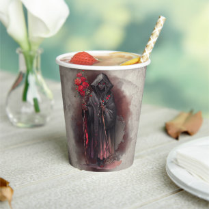 Vasos De Papel Magia   Oscura bruja oscura brillante ojos rojos