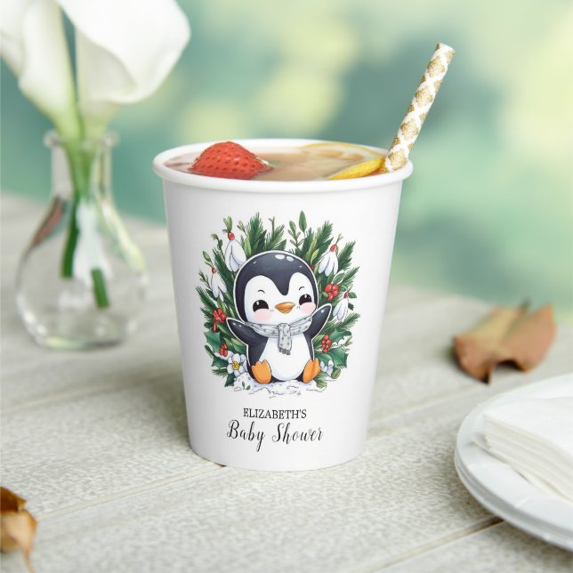 Vasos De Papel Magic Bonito Penguin Baby Shower (in situ)