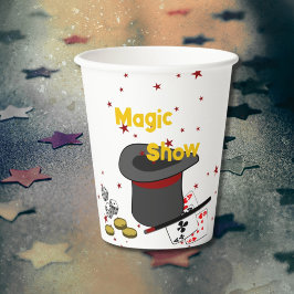 Vasos De Papel Magic Show Black Red Birday Party