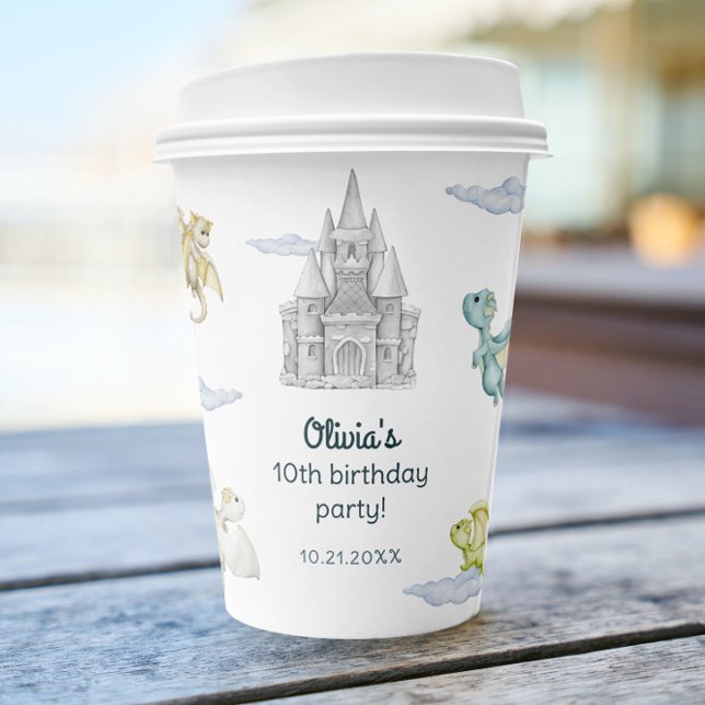 Vasos De Papel Magical Castle Cute Dragons Kids Birthday (Subido por el creador)