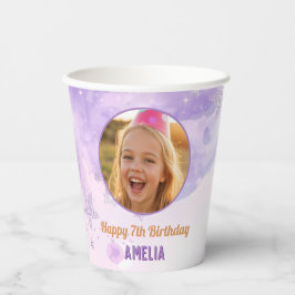 Vasos De Papel Magical Purple Photo Birthday Party