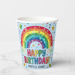 Vasos De Papel Magical Rainbow birthday party Paper