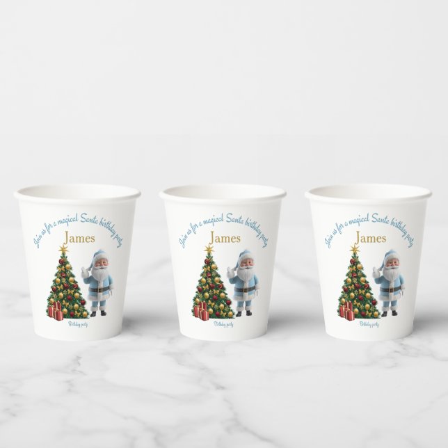 Vasos De Papel Magical Santa Birthday Invitation (Multi)