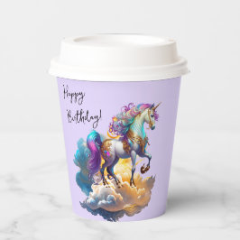 Vasos De Papel Magical Unicornio Fantasy nubes romance cumpleaños