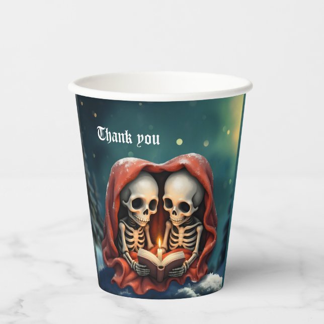 Vasos De Papel Magical winter moments, two skeletons (Anverso)
