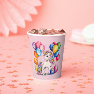 Vasos De Papel Magnífica princesa de unicornio lindo niños de cum