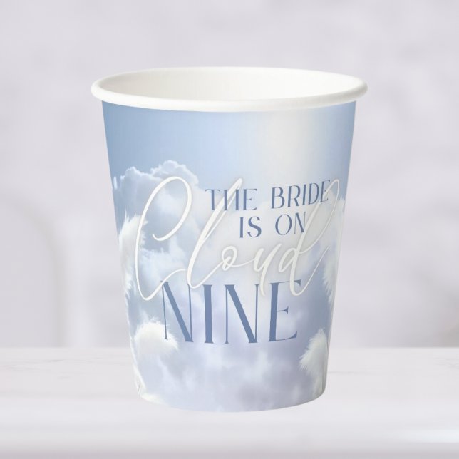 Vasos De Papel Magnífico En Nueve Nueve Duchas De Novias Pampas (Magical Fantasy On Cloud Nine 9 Pampas Bridal Shower Paper Cups | She's on cloud 9)