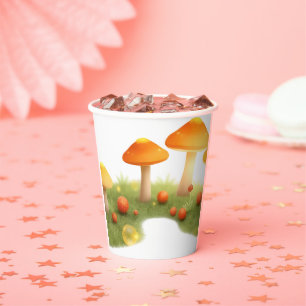 Vasos De Papel Magnífico hongo Woodland Boho Baby Shower