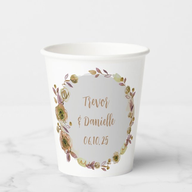 Vasos De Papel Magnífico Rosa Gold Splendor Drinkware (Anverso)