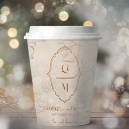 Vasos De Papel Magnolia Line Art Ornata