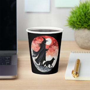 Vasos De Papel Mago con un Lobo - Diversión de Fanáticos de Hallo
