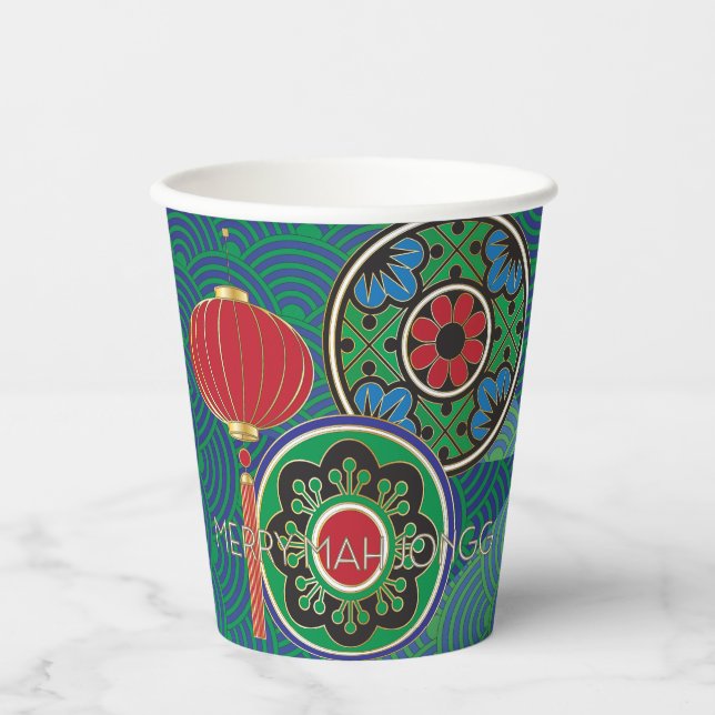 Vasos De Papel Mah Jongg Holiday Paper Cup (Anverso)