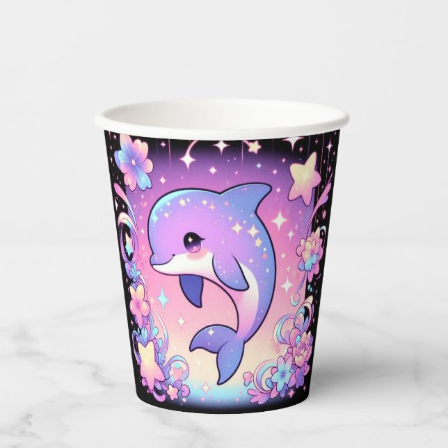 Vasos De Papel Majestic Dolphin Baby Shower (Anverso)