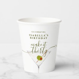 Vasos De Papel Make It Thirty Moda Martini 30 cumpleaños Fiesta