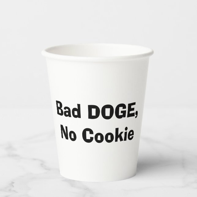 Vasos De Papel Mal DOGE, sin cookies (Anverso)