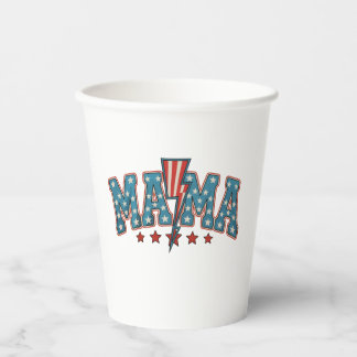 Vasos De Papel Mamá 4 de julio Patriótica Mamá Perno Relámpago