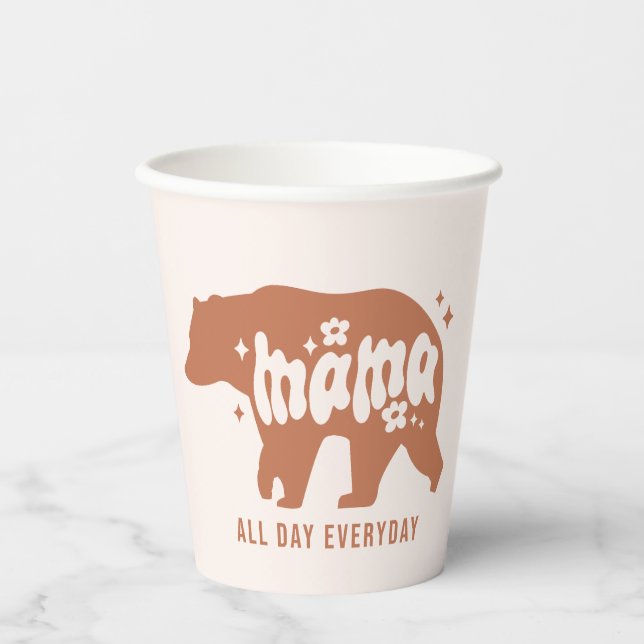 Vasos De Papel Mama Bear - Todo el día (Anverso)