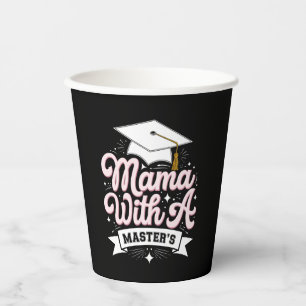 Vasos De Papel Mamá con graduación de madre con maestría