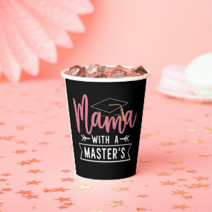 Vasos De Papel Mamá con Maestría MBA Graduación de Maestría