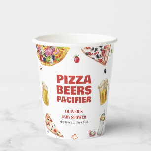 Vasos De Papel Mama Mia Pizza Italiana Beer Pacifier Baby Shower