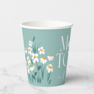 Vasos De Papel Mamá será recién nacido de ducha de bebé con flore