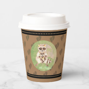 Vasos De Papel Mamá y bebé Raccoon Shower Bebidas calientes