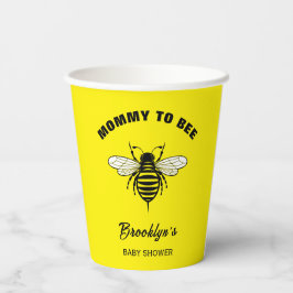 Vasos De Papel Mami To Bee Baby Shower Black Guay Stylish