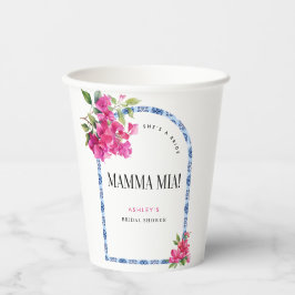 Vasos De Papel Mamma Mia Floral Blue Tile Briower