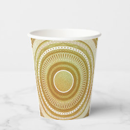 Vasos De Papel Mandalá de Oro y Brillo