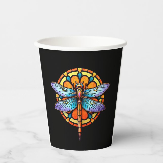 Vasos De Papel Mandala Libélula Luminosa Geometría Sagrada Espiri (Anverso)
