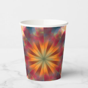 Vasos De Papel Mandala psicodélica de Kaleidoscópico de Prisma