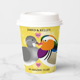 Vasos De Papel Mandarin Ducks Amantes Amantes Cualquier Aniversar