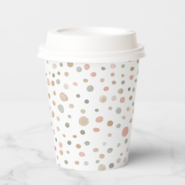 Vasos De Papel Mandy Confetti Watercolor Dots Paper Cup (Anverso)