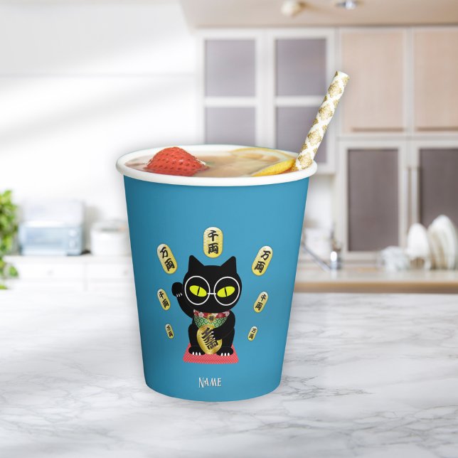 Vasos De Papel Maneki Neko Lucky Poilue (Maneki Neko Lucky Poilue Paper Cups)