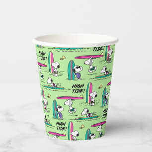Vasos De Papel Maní Patrón de marea alta del océano Snoopy
