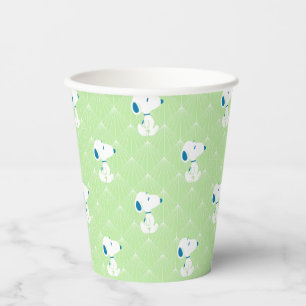 Vasos De Papel Maní   Patrón de sueños de deco verde Snoopy