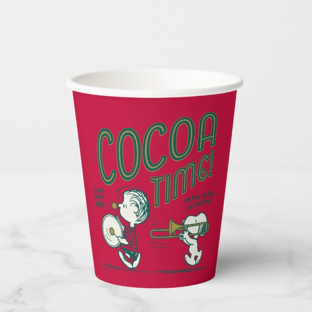 Vasos De Papel Maní | Tiempo de Snoopy & Linus Cocoa (Anverso)