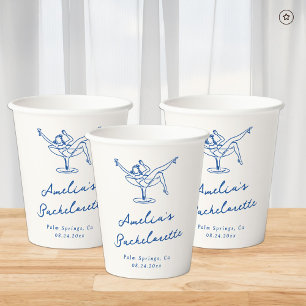 Vasos De Papel Mano caprichosa de la solapa azul
