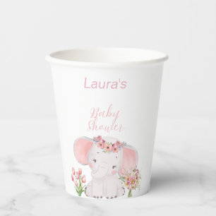 Vasos De Papel Mano ilustra las tazas de papel de Elephant Baby S