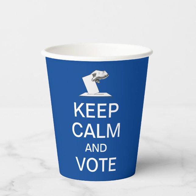 Vasos De Papel Mantener la calma y votar 2026 (Anverso)