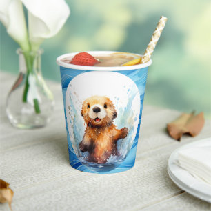 Vasos De Papel Mantequilla de mar de bebé en salpicaduras de agua