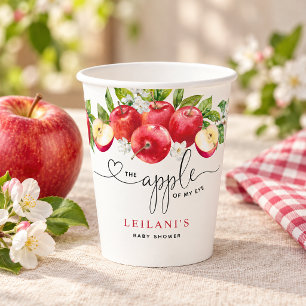 Vasos De Papel Manzana de Mi Ojo Acuarela Fiesta de Bebé