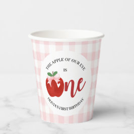 Vasos De Papel Manzana de nuestros ojos lazo rosa cumpleaños