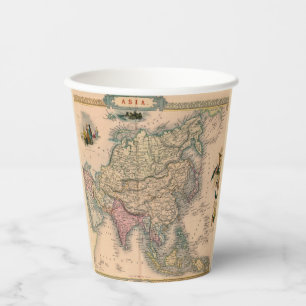 Vasos De Papel Mapa antiguo antiguo inspirado (11)