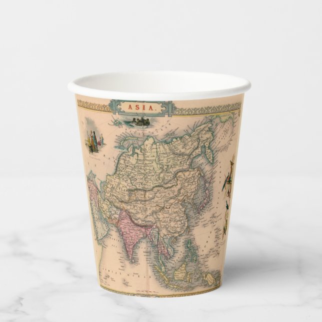 Vasos De Papel Mapa antiguo antiguo inspirado (11) (Anverso)