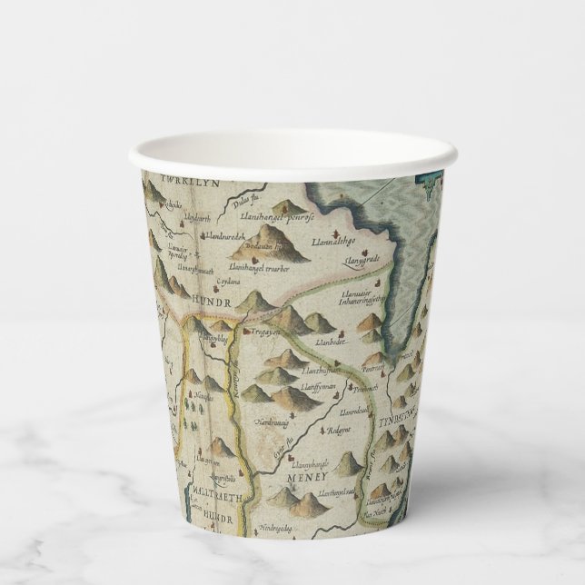 Vasos De Papel Mapa antiguo inspirado (7) (Reverso )