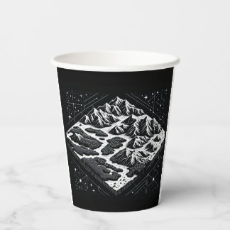 Vasos De Papel Mapa de la montaña mágica