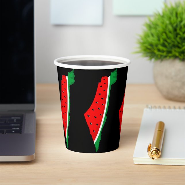 Vasos De Papel Mapa de Palestina sandía símbolo de la libertad (in situ)