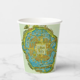 Vasos De Papel Mapa de Tenochtitlán de la antigua capital azteca
