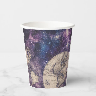 Vasos De Papel Mapa del mundo de la época celestial (3)